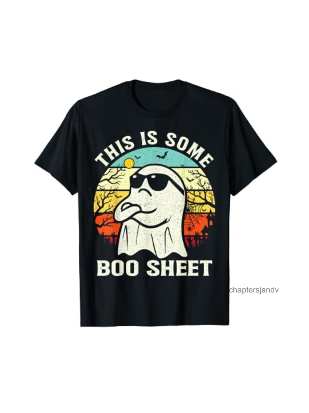 Funny Boo Sheet Ghost Halloween Retro T-Shirt Short Sleeve Tee